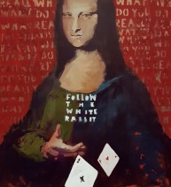 Poker [based on Leonardo da Vinci] oil / canvas, 80x90 cm, 2019. ABSENCE