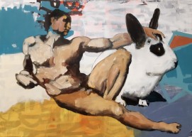 Adam [based on MA Buonarotti] 120x170 cm, oil on canvas, 2019.